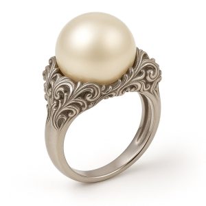 Pt900 プラチナ パール付き リング