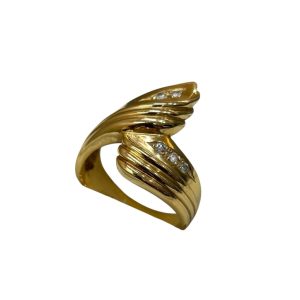 K18 18金 メレダイヤ付きリングを高価買取|函館市の買取専門店さすがやグランディールイチイ店