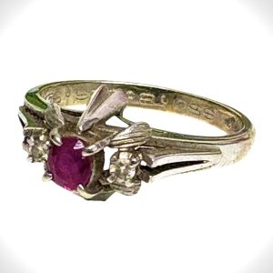 Pt900 ルビー メレダイヤリング