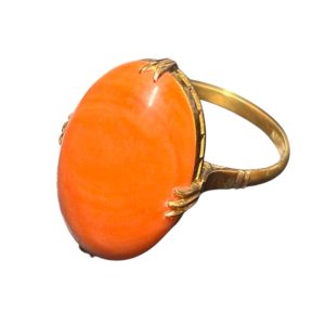 K18（18金）　リング　石あり　珊瑚