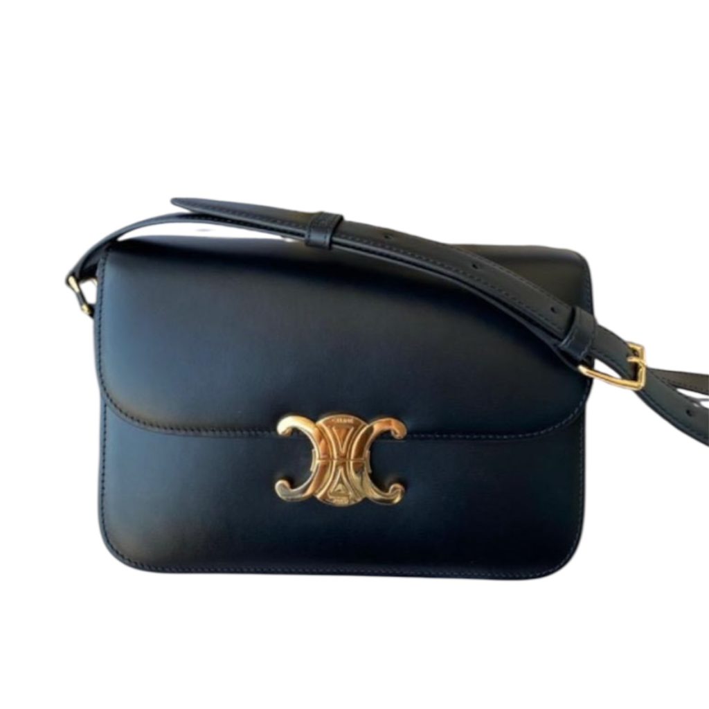 【CELINE】セリーヌ・クラシック シャイニーカーフスキン・ブラック・ブランドバック・ショルダーバッグ