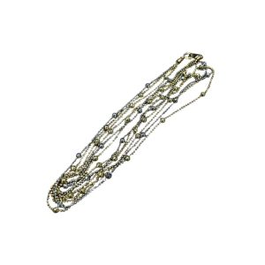 K18/Pt850　ネックレス　石なし　コンビ　金ベース　ハーフ　プラチナベース