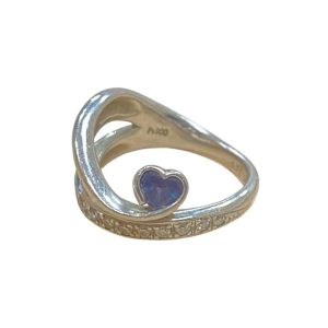 Pt900 サファイア メレダイヤモンド リング 指輪