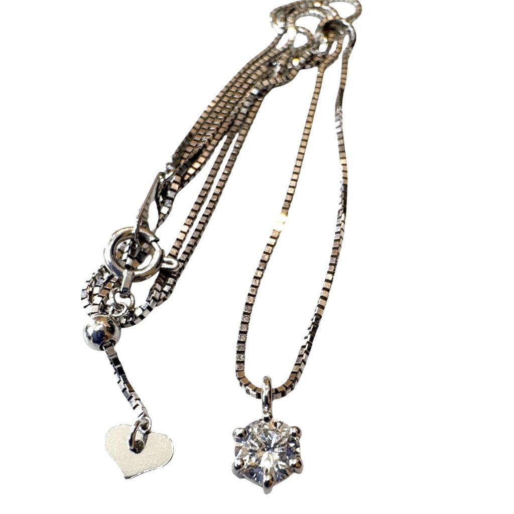 Pt850 ネックレス Pt900 トップ ダイヤモンド 0.34ct