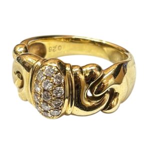 K18 18金 リング メレダイヤ付き