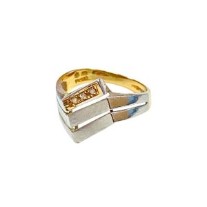 K18 Pt900 メレダイヤモンド リング 指輪