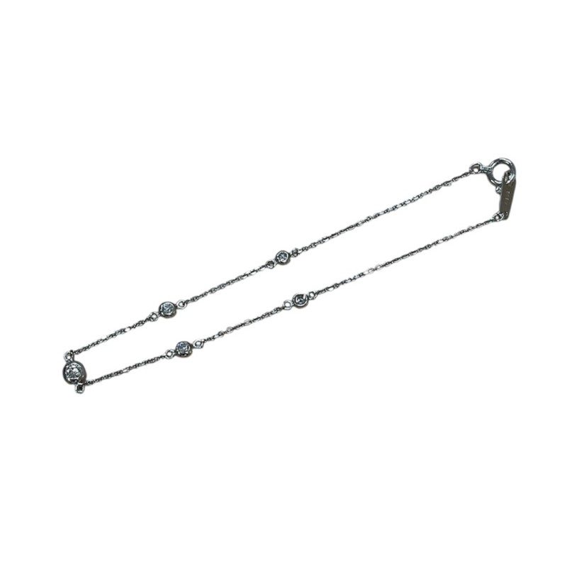 K18WG 18金ホワイトゴールド ブレスレット メレダイヤ