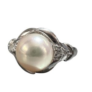 Pt900　メレダイヤ　パール　リング(プラチナ　指輪)