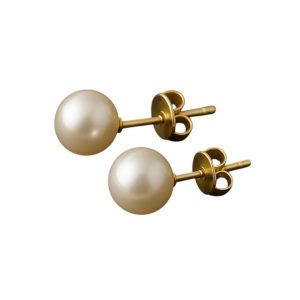 K18 18金 パール付きピアス