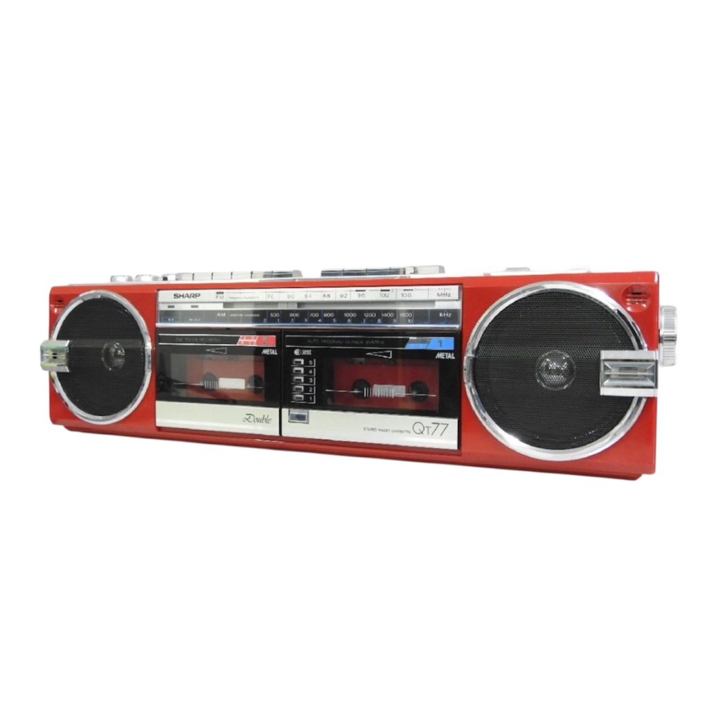 【ラジカセ】シャープ・QT-77R / アンティーク・雑貨・レトロ