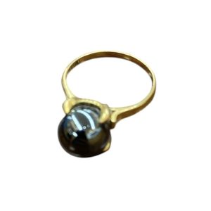 K18 ブラックパール リング