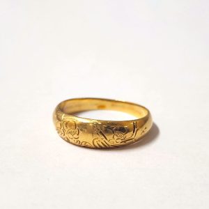 20金(K20) 花柄彫金リング|前橋市紅雲町