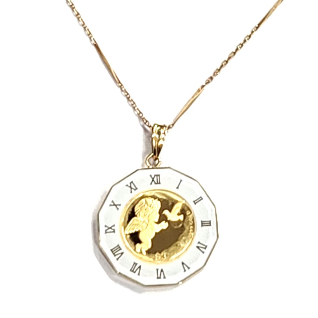 純金 (K24) コイン 18金 (K18) 枠 ネックレス トップ  ジュエリー | 根室市花咲港