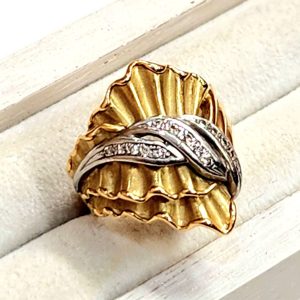 18金 プラチナ900 (K18 Pt900) ダイヤモンド コンビ リング ジュエリー | 根室市駒場町