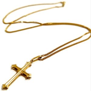 K18 18金 クロスデザインネックレス アクセサリー
