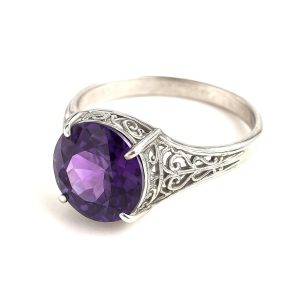 pt900 アメジスト ダイヤ付きリング Pt900 アメジスト8ct メレダイヤ付 リングの買取実績 | 買取専門