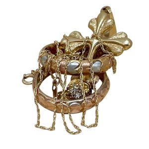 K18/K14/10Kネックレス リング ペンダントトップ