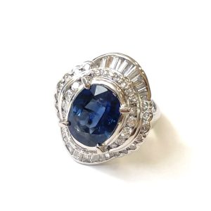 h*a様 クリーニング済♪サファイア0.3ct ダイヤモンド0.3ct pt90 Pt900 サファイア2.1ct ダイヤモンド0.3ct リングの買取実績