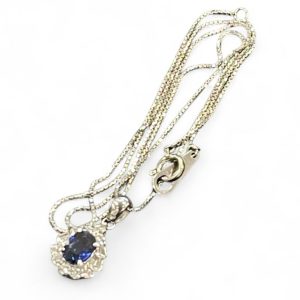 Pt850(プラチナ850)サファイヤ付きネックレス