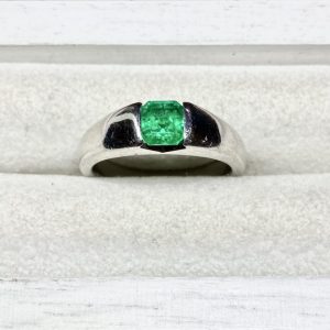 エメラルドとダイヤモンドのヴィンテージ プラチナリング(Pt900) Pt900 3.478ct エメラルド ダイヤモンド リング】12号 指輪
