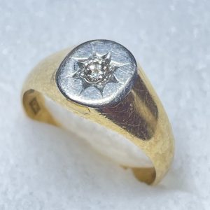 K18 Pt850 コンビ リング ダイヤモンド