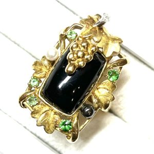 K18 18金 デザインリング 指輪 オニキス エメラルド アクセサリー