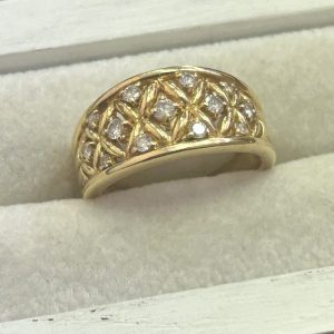 K18 ダイヤモンド付きリング