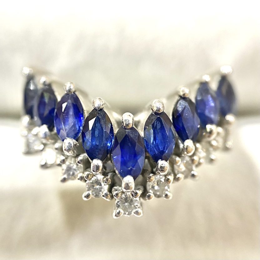 【PT850ジュエリーリング】プラチナ850・ダイヤモンド・サファイヤ・貴金属・指輪・リング・アクセサリー