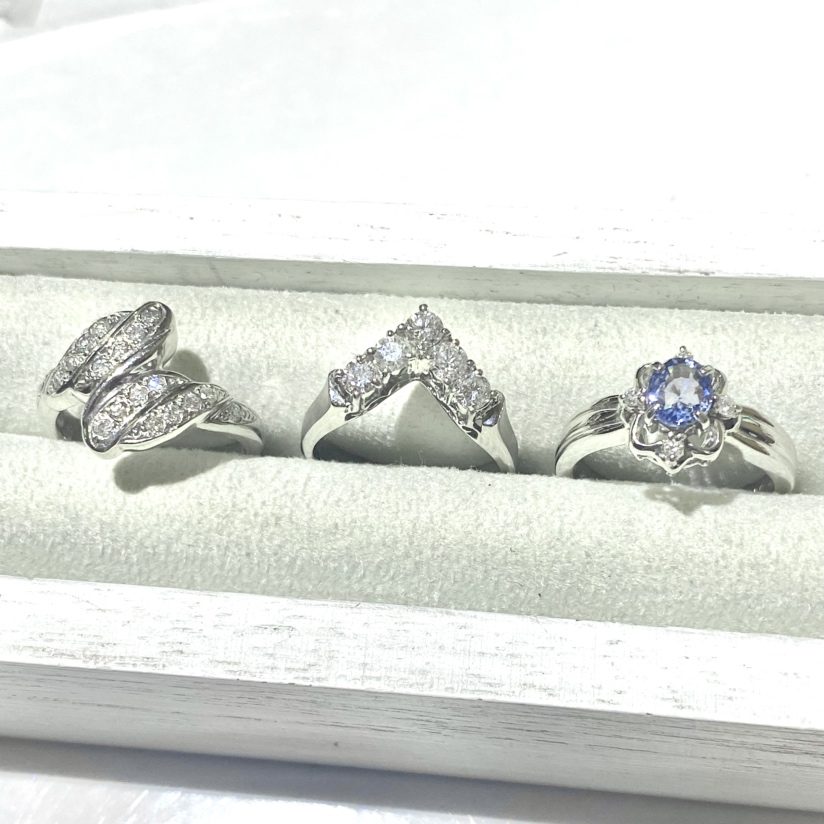 【Pt850ジュエリーまとめ】プラチナ850・メレダイヤモンド・サファイヤ・リング・貴金属・アクセサリー