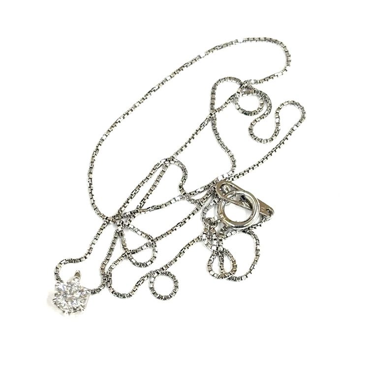 Pt850 Pt900 0.32ct ダイヤ付き ネックレス