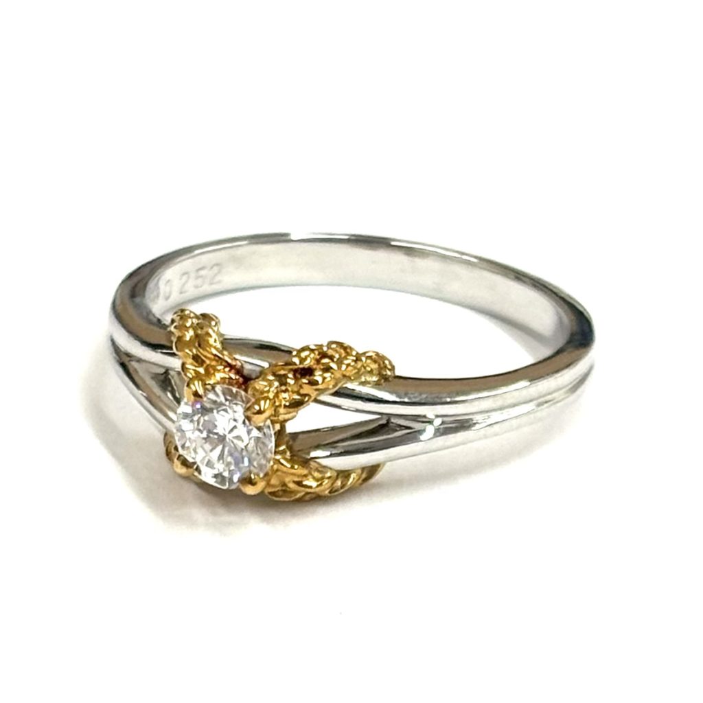 K18 Pt900 ダイヤ 0.252ct リング