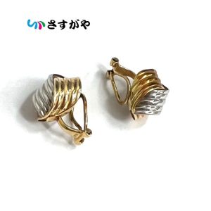 K18 Pt900 コンビ イヤリング 金 プラチナ アクセサリー