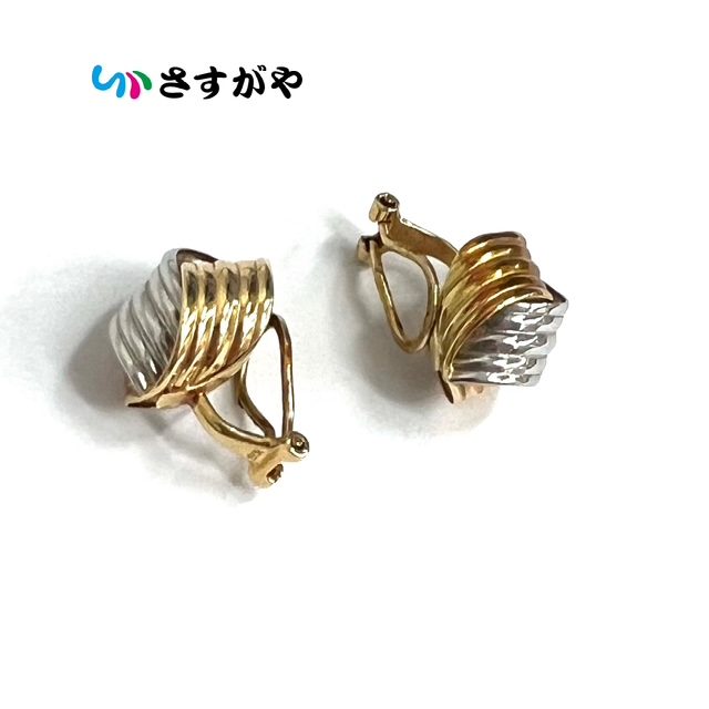 K18 Pt900 コンビ イヤリング 金 プラチナ アクセサリー