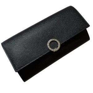 BVLGARI ブルガリ グレインレザーロゴクリップ長財布