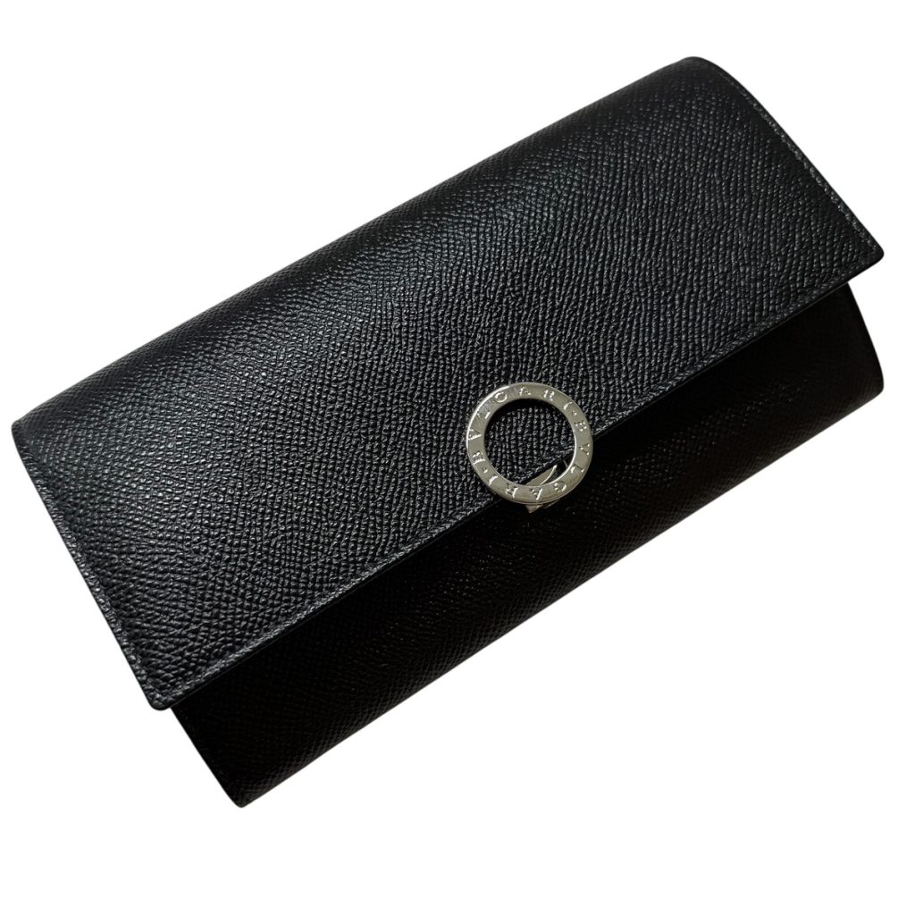 BVLGARI ブルガリ グレインレザーロゴクリップ長財布