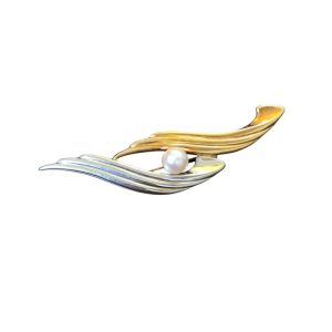 K18 (18金)　Pt850 (プラチナ850)　コンビ　ブローチ