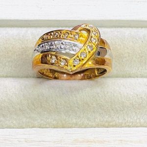 K18 Pt850 18金 プラチナ850 リング メレダイヤ