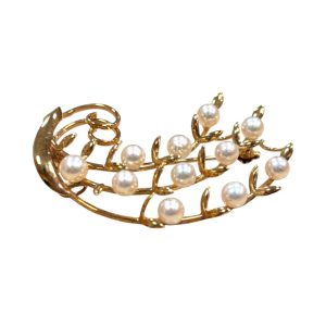 K18 18金 パール ブローチ