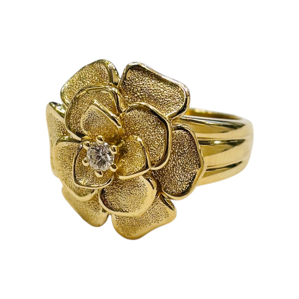 18金(18K)メレダイヤ付きリング