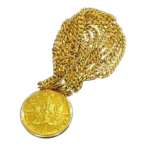 K18(18金)K24(24金)コイントップ付ネックレス