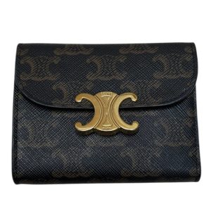 CELINE セリーヌ スモールフラップウォレット トリオンフ / トリオンフキャンバス(型番10D782CQH 04LU 財布