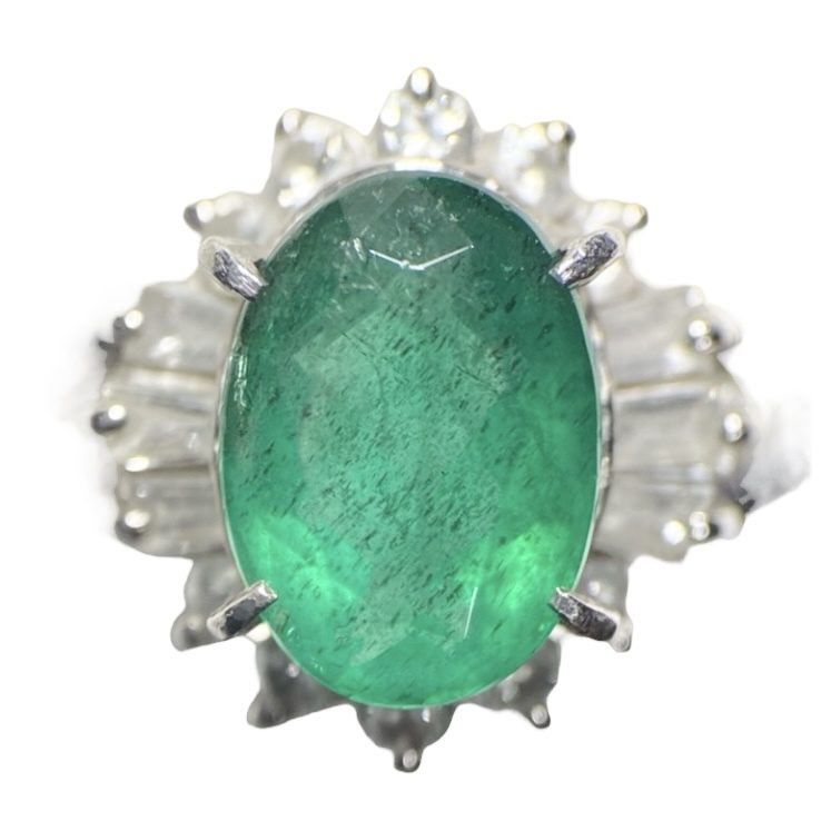エメラルド1.07ct MD0.37ct Pt850 プラチナ850 リング