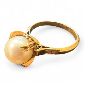 K18 パール付き リング