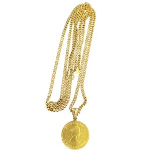 K18(18金)24金コイン付きネックレス