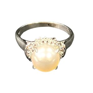 パール メレダイヤ K18WG 18金ホワイトゴールド リング