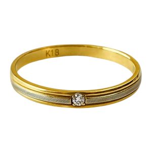 K18 18金 ダイヤモンド付きリング