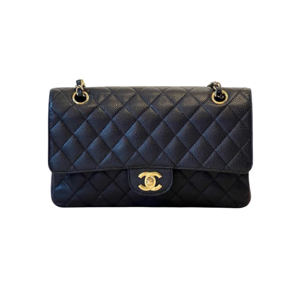CHANEL シャネル マトラッセ ダブルフラップ チェーンショルダーバッグ キャビアスキン