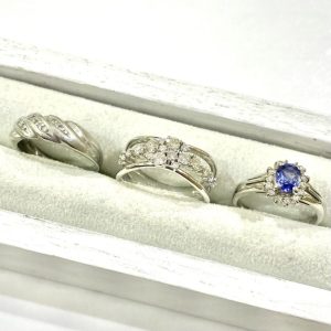 Pt900 リング ブルーサファイア 1.45ct メレダイヤモンド 0.52ct  