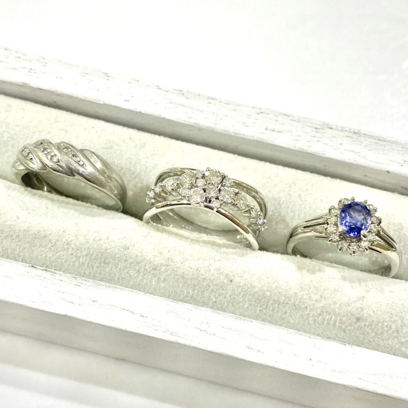 【Pt850ジュエリーまとめ】プラチナ850・メレダイヤモンド・サファイヤ・リング・貴金属・アクセサリー