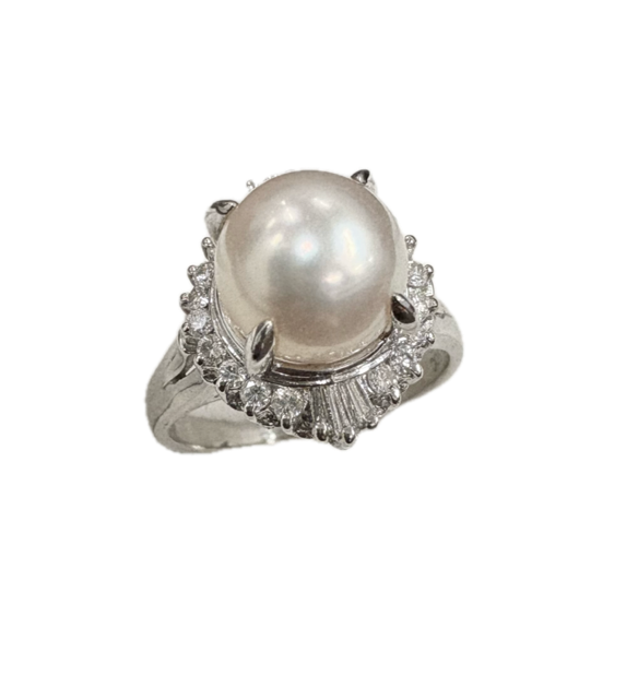 指輪　リング　アクセサリー　プラチナ　Pt900　宝石　ダイヤモンド　パール